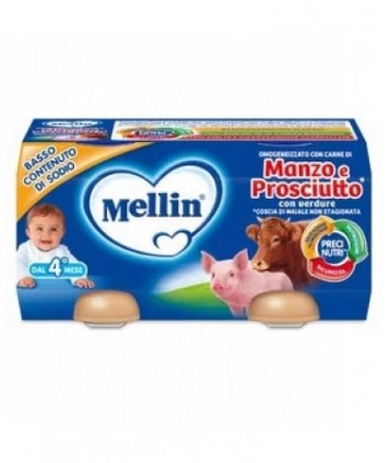 MELLIN OMOGENEIZZATO MANZO PROSCIUTTO VERDURE 2X80G